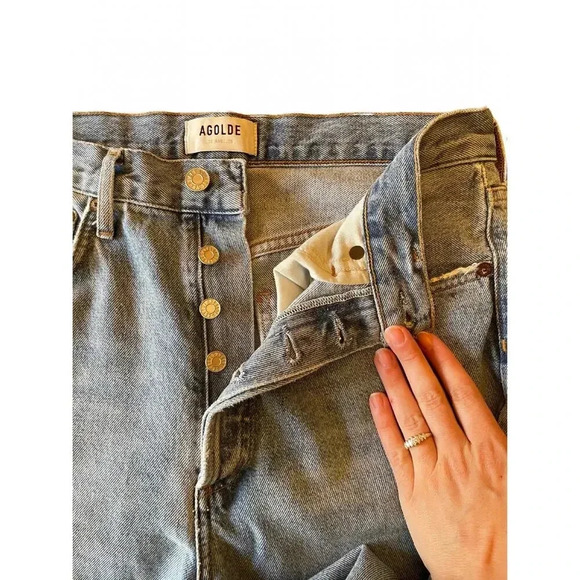AGOLDE 90s Crop Distressed Jean Light Wash Size 27 - Picture 9 of 12